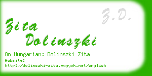 zita dolinszki business card